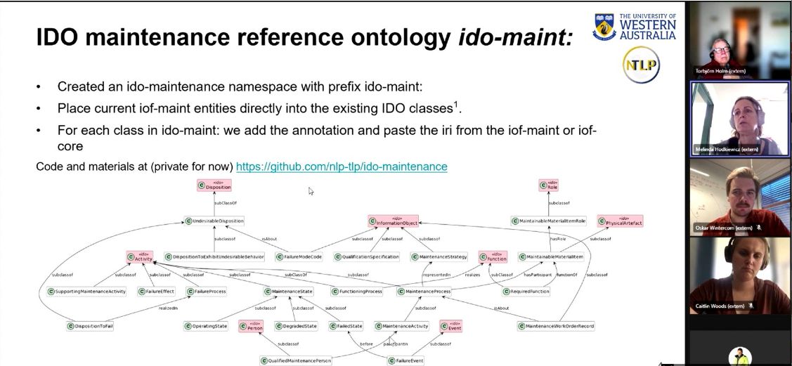 Melinda and Caitlin presenting to Tornbjorn and Erik